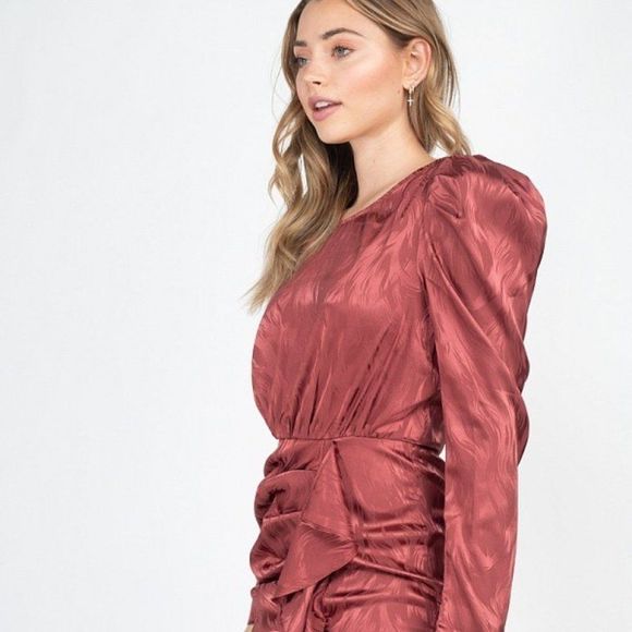 Ruching Front Wrap Mini Dress - Picture 1 of 5